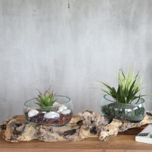 verre soufflé teck bali decoration