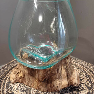 verre soufflé teck bali decoration