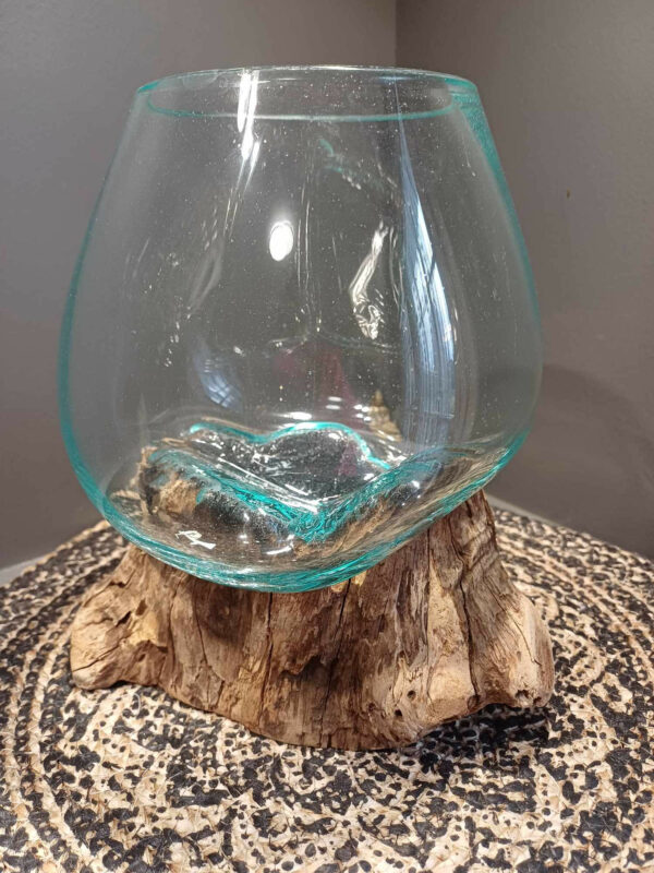 verre soufflé teck bali decoration